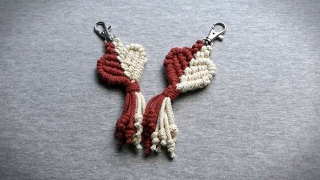 Macrame Heart Key Chains